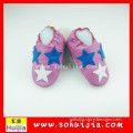 2015 Hot Sales wholesale white and blue star cow leather embroidered low baby boots with kid shoes